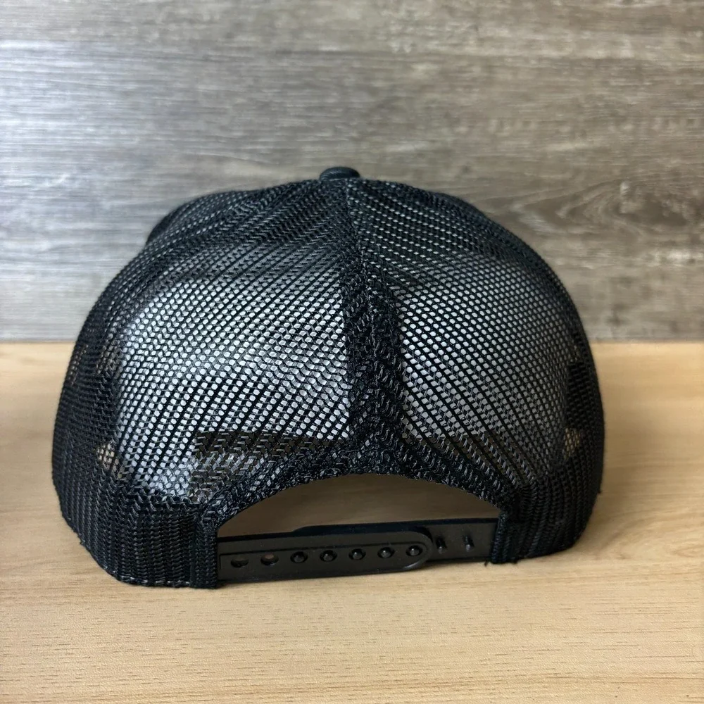 Davis Hydro Vac Hat Cap Snap Back Black Blue Panel Adjustable Mens
